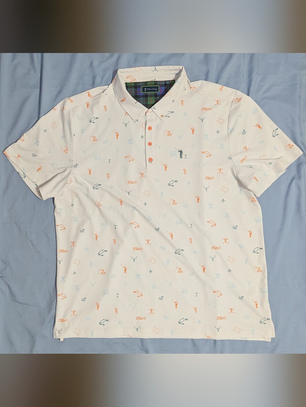 William Murray x Tito's Men's Texas Icons Golf Polo Shirt in White Size XXL